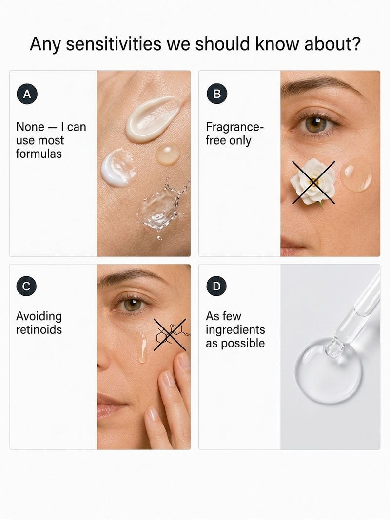 Skin sensitivities — GHK-Cu copper peptide skincare quiz