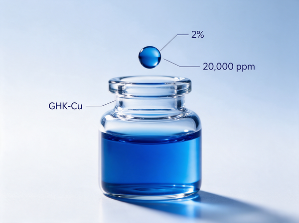 Graphic about why a clearly labelled 2% GHK-Cu concentration matters