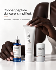 Copper peptide skincare simplified: the Koppā GHK-Cu serum, capsule cream and balm stick, fragrance- and silicone-free