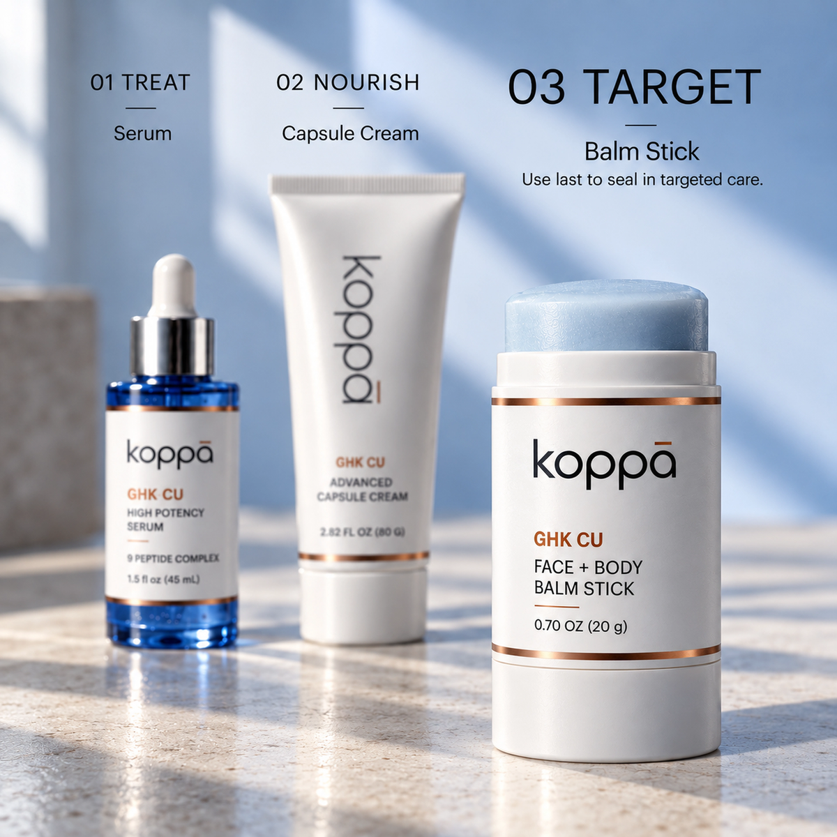 GHK-Cu Face + Body Balm Stick: Copper Peptide Balm